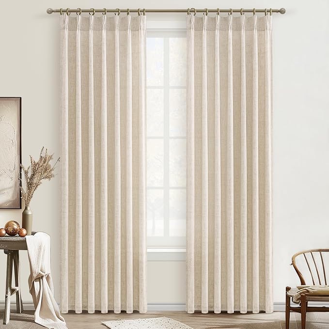 Pinch Pleat Semi Sheer Curtains 84 Inches Long by PleatedDrapes