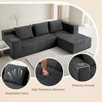 ANONER 103" Modular Sectional Sofa, L-Shaped Boneless Sectional Couch, Modern - Image 6