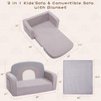 Foryoomi Extra Wide Kids Couch, 2-in-1 Soft Toddler Couch - Image 2