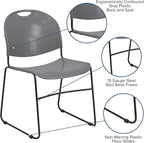 Flash Furniture 5 Pack HERCULES Series 880 lb. Capacity Gray Ultra-Compact - Image 7