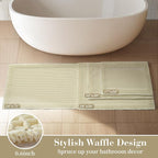 RESARE Waffle Bath Mat for Bathroom, Non Slip Bathroom Rugs 24"x36" Cream | - Image 5