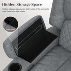 Yolsali Manual Reclining Sectional Sofa Set, 7 Seats Soft Leather Recliner - Image 7