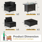 LOUVIXA 8 Piece Outdoor Patio Furniture Set, Outdoor Sectional Sofa - Image 2