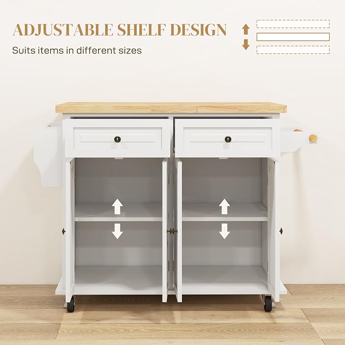 HOMCOM Kitchen Island Cart - Image 4