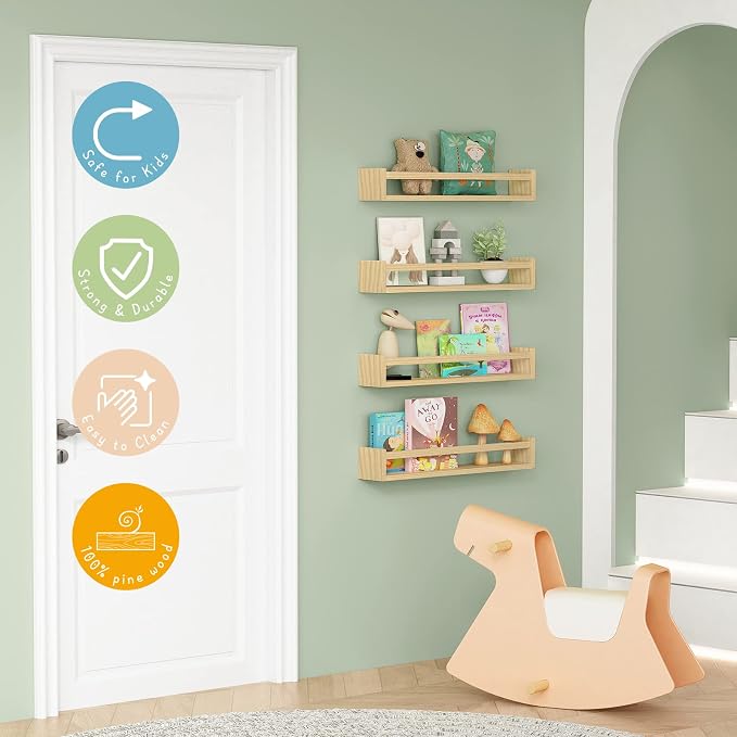 Forbena Natural Wood Nursery Bookshelves - Image 4