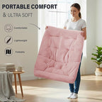 Tiita Folded Chair with Straight Ottoman, Soft Faux Fur Oversized Folding - Image 7