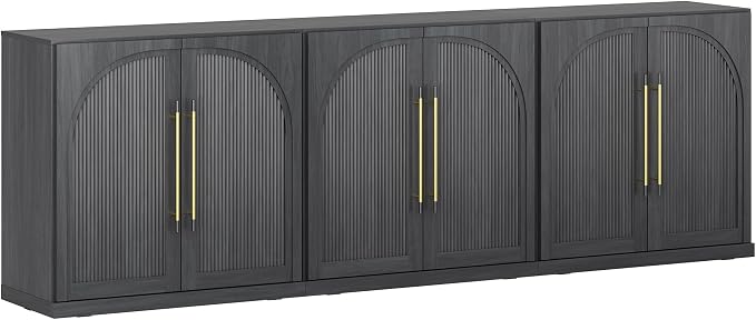 BELLEZE 3 Tier Bookshelf with Double-Arc Door - Image 8