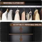 Letaya 71" Metal Wardrobe Cabinets - Image 7