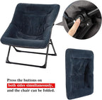 Comfy Saucer Chair for Adults, Soft Faux Fur Bedroom Chair - Image 9