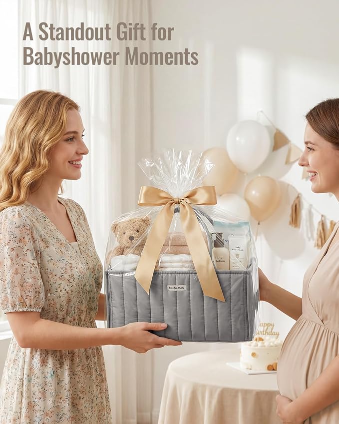 Blissful Diary Baby Diaper Caddy Organizer, Stylish Storage Basket - Image 9