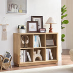 Joaxswe 6 Cube Storage Book Shelf, Floor Standing 2-Tier Wooden Bookshelf - Image 2