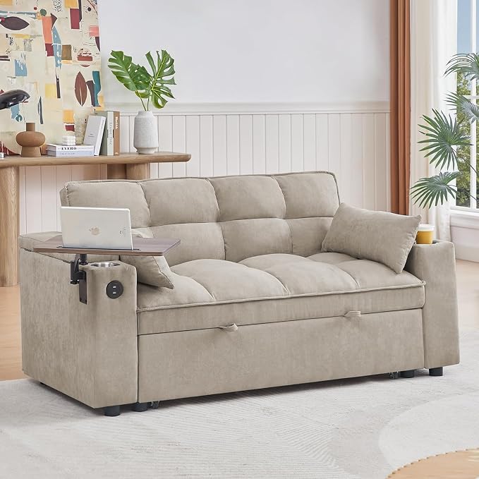 Auvsoce 65" Loveseat Sofa, Modern Couches - Image 3