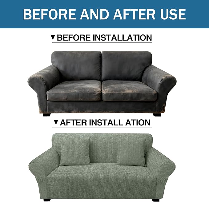 Loveseat Slipcover with 2 Pillow Cover - Image 8