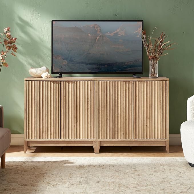mopio Brooklyn Fluted Storage Cabinet, Modular Accent Buffet Sideboard - Image 5