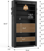 ROJASOP 10 Tier Shoe Rack with Covers, Large Capacity Stackable Tall Shoe Shelf - Image 3