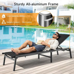 ONBRILL Aluminum Chaise Lounge Chair Outdoor, Foldable & Assembly Free Outdoor - Image 5