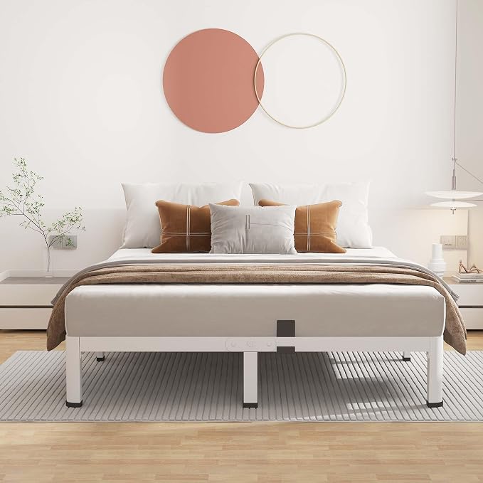ROIL 7 Inch White Queen Bed Frame - Image 3