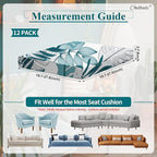 CALBODE 12Pcs Stretch Patio Cushion Cover Outdoor Cushion Cover Replacement - Image 2