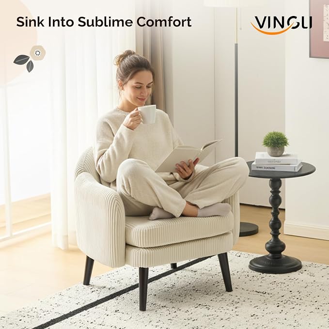 VINGLI 30.3" Wide Modern Barrel Accent Armchairs Set of 2 - Image 8