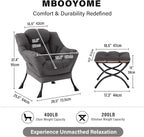 MBOOYOME Lazy Chair with Ottoman, Modern Accent Lounge Armchair with Armrests - Image 2