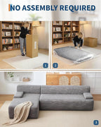 PeakPursuit Oversized 108" Corduroy Cloud Sectional, Left-Facing Chaise - Image 3