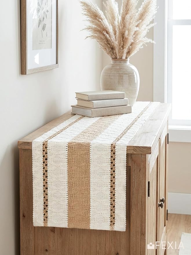 FEXIA Boho Table Runner for Hoilday Spring Home Decor Farmhouse Rustic Table - Image 7