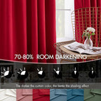 MIULEE Velvet Curtains 50W x 108L 2 Panels Red Blackout Curtains | Luxury - Image 4