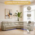 Power Reclining Leather Sectional Sofa - Image 4