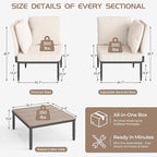 5 in 1 Modular Patio Furniture Set, 3 Piece Aluminum Convertible Outdoor - Image 2