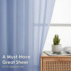 Sheer Curtains 63 inch Length 2 Panels Set - Image 2