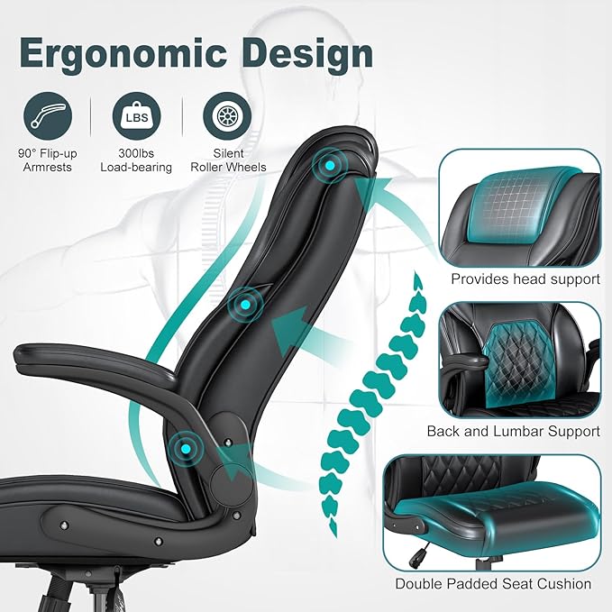 AnyGod Executive Office Chair, Comfy Ergonomic Computer Desk Chairs - Image 5