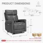 KISLOT Leather Recliner Chair Set of 2, Wall Hugger RV Recliners - Image 2