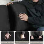 EASE MOOSE Large Seat Velvet L-Shaped Sofa, Soft 4 Seat Couch - Image 7