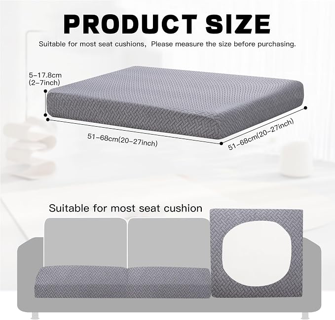 8Pcs Outdoor Cushion Covers, Elastic Patio Cushion Covers | Washable, - Image 2