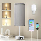 Fenmzee Grey Nightstand Table Lamp by Fenmzeelighting