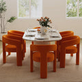BESTANO Set of 6 Modern Velvet Fabric Upholstered Dining Chairs by BESTANO