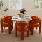 BESTANO Set of 6 Modern Velvet Fabric Upholstered Dining Chairs by BESTANO