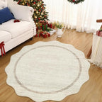 GarveeHome Scalloped Round Rugs 6 ft Washable Area Rug - Image 3