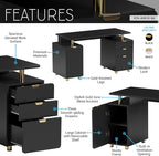 Elegant 57" W Executive Desk - Image 4