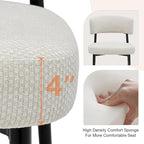 Sweetcrispy Dining Chairs Set of 4, Boucle Fabric Modern Mid Century Round - Image 5