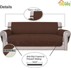 Easy-Going Reversible Couch Cover, 3 Cushion Sofa, Coffee/Ivory | Machine - Image 3