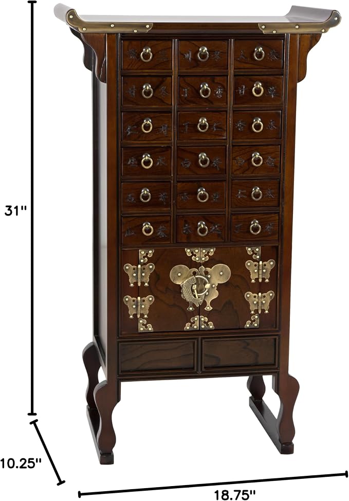 Red Lantern Korean Style 18 Drawer Herbal Medicine Chest - Image 3