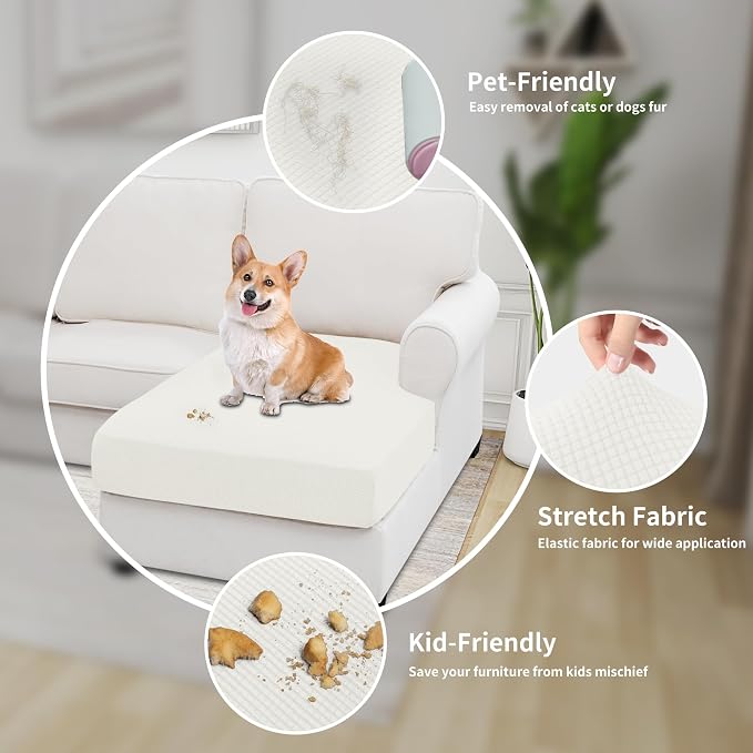 Easy-Going Stretch 1 Piece Chaise Lounge Cushion Slipcover | Sectional Couch - Image 4