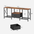 JARHETUN TV Stand with Fabric Drawer, Entertainment Center - Image 3