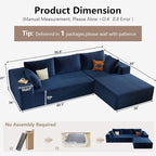 95" Cloud Sectional Couch with L-Shape Chaise, Modular Comfy Sofa Chaise Longue - Image 2