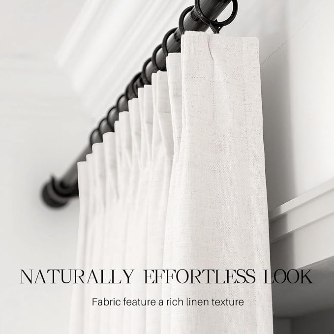 Pinch Pleated Linen Curtains 100% Blackout 84 Inches Long - Image 5