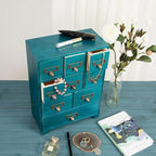 Apothecary Cabinet with 9 Drawers & Labels Rustic Library Card Catalog Cabinet - Image 4