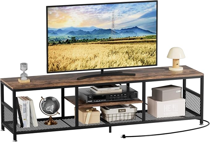 VECELO TV Stand with Power Outlets by VECELO