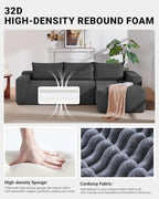 97" Cloud Sectional Couch, Modern Modular Sectional Sofa - Image 3