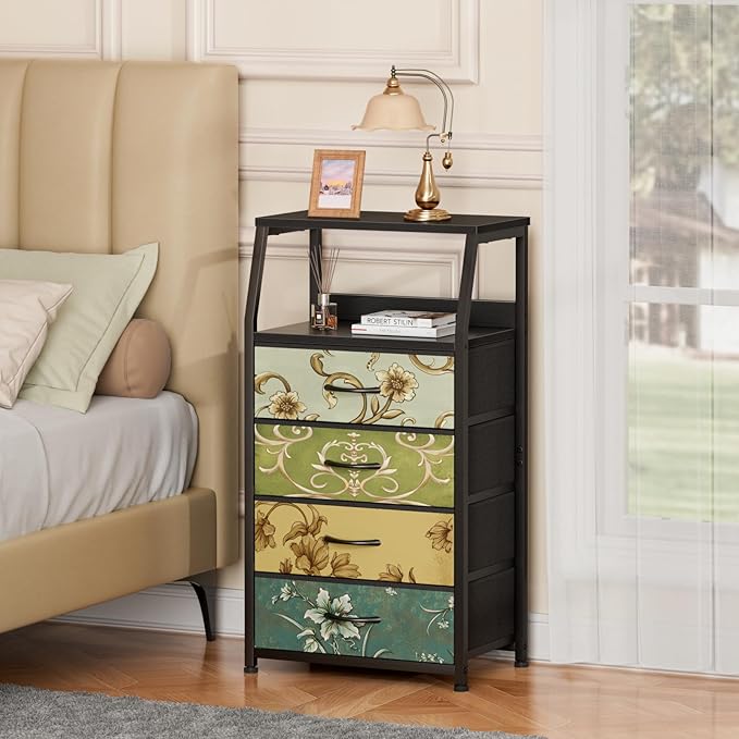 Furnulem Retro Dresser for Bedroom, Small Dresser for Closet, Vintage Nightstand - Image 6
